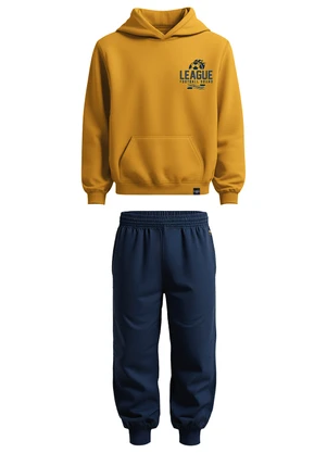 Malwee Kids - Conjunto League Football em Moletom Amarelo - MALWEE KIDS