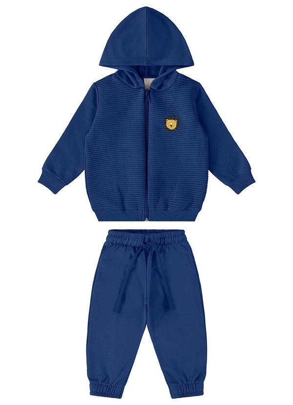 Malwee Kids - Conjunto Leãozinho Jogger Menino Azul