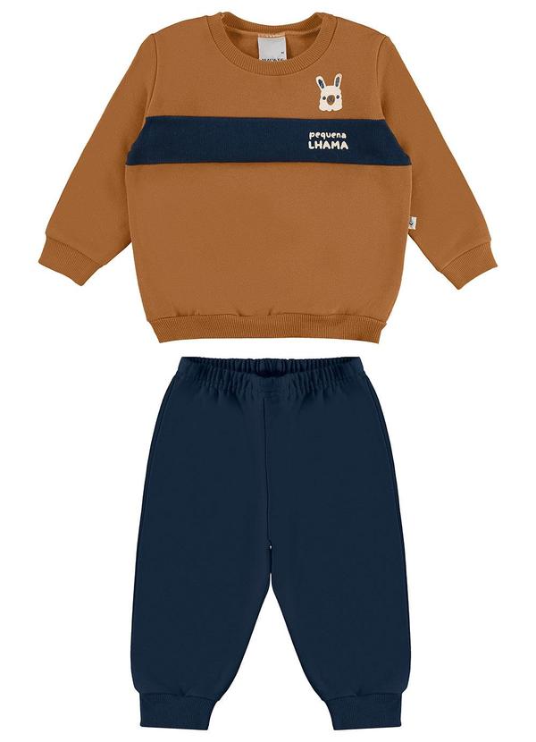 Malwee Kids - Conjunto Lhama em Moletom  Marrom 2
