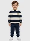 Malwee Kids - Conjunto Listrado com Brasão Azul Marinho - variação: Azul Marinho
