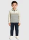 Carinhoso - Conjunto Listrado com Jeans Off White - variação: Off White
