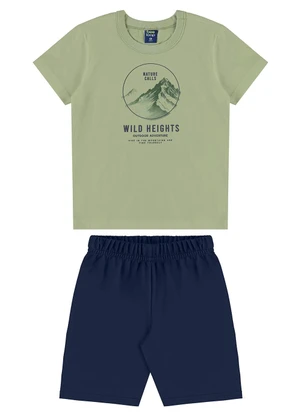 Bee Loop - Conjunto Little Peak Bermuda Verde - BEE LOOP