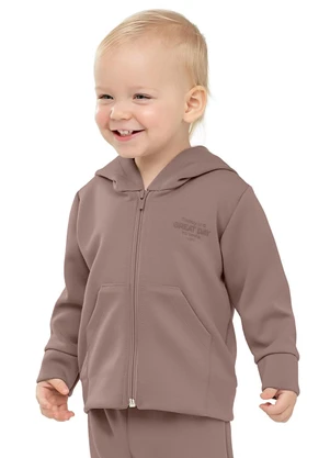Colorittá - Conjunto Longo Bebê Menino Malhão Capuz Marrom - COLORITTÁ