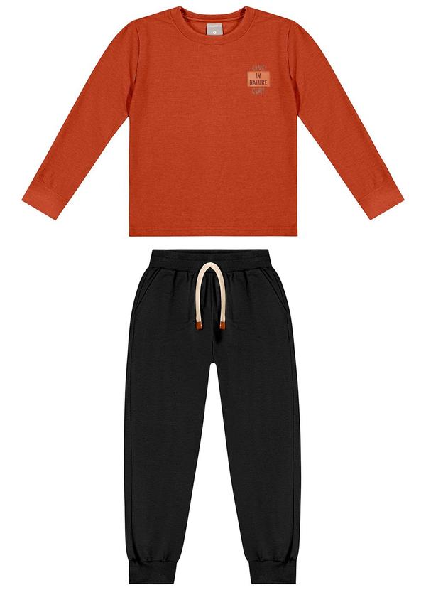 Colorittá - Conjunto Longo Infantil com Bordado Marrom