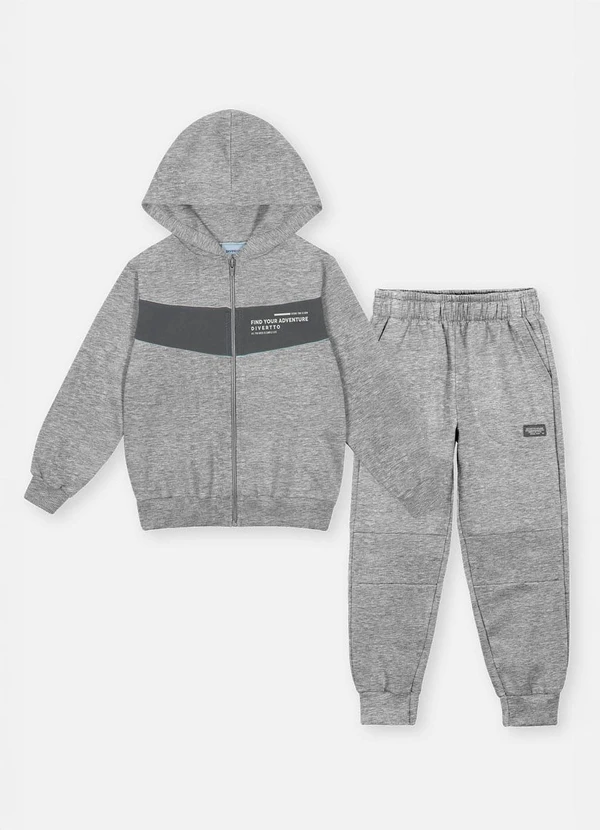 Abrange - Conjunto Longo Infantil Menino Adventure Cinza 1