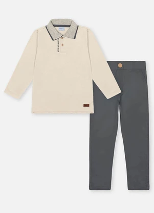 Abrange - Conjunto Longo Infantil Menino Better Bege - ABRANGE