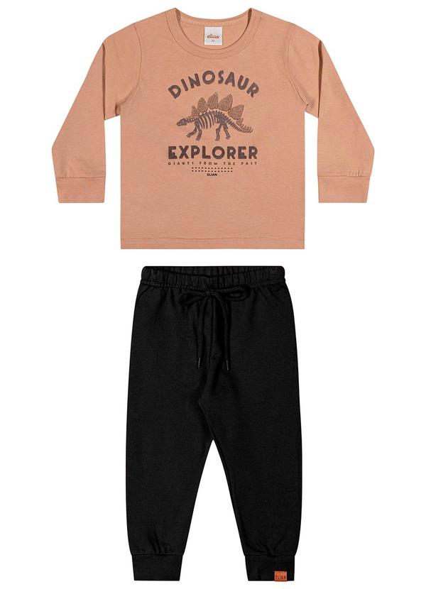 Elian - Conjunto Longo Infantil Menino Dinossauro Marrom 2