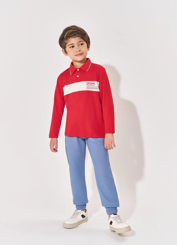 Abrange - Conjunto Longo Infantil Menino Explorer Vermelho