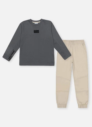 Abrange - Conjunto Longo Infantil Menino Forward Cinza - ABRANGE
