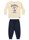 Elian - Conjunto Longo Infantil Menino Journey Azul - variação: Bege