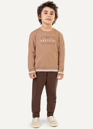Colorittá - Conjunto Longo Infantil Menino Nautical Marrom - COLORITTÁ