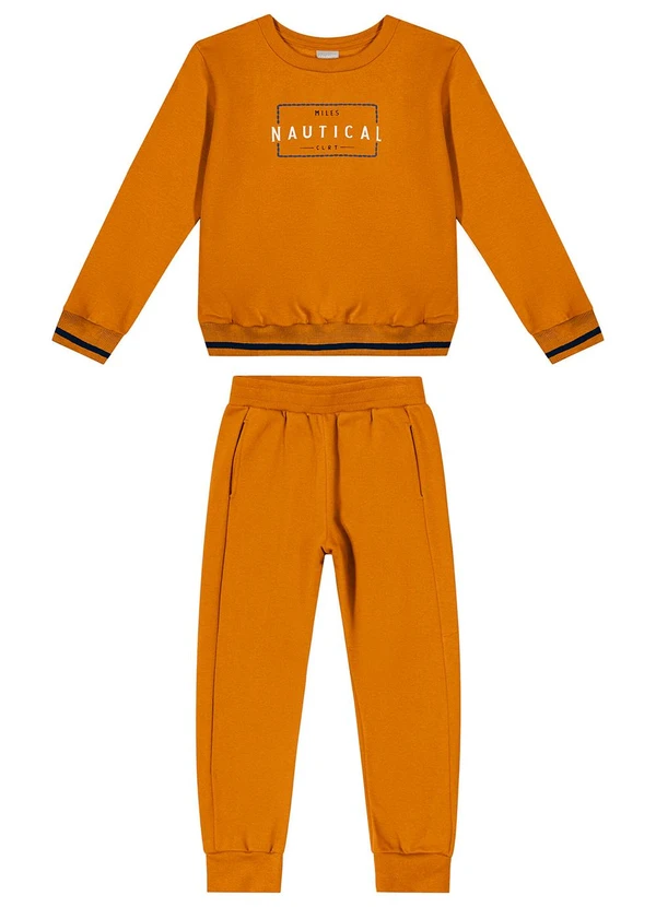 Colorittá - Conjunto Longo Infantil Menino Nautical Marrom
