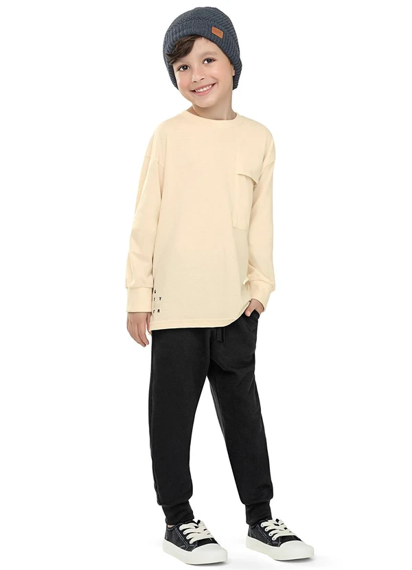 Colorittá - Conjunto Longo Infantil Menino Urbano Bege
