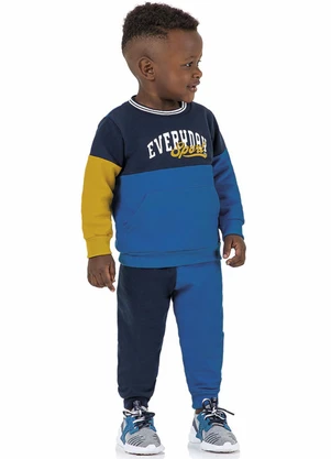 Marisol - Conjunto Longo Moletom Infantil Azul - MARISOL