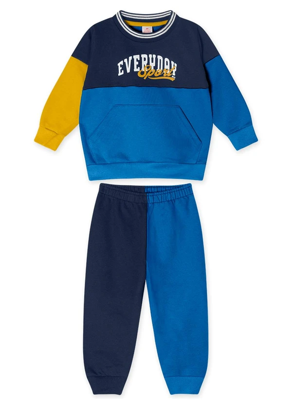 Marisol - Conjunto Longo Moletom Infantil Azul 2