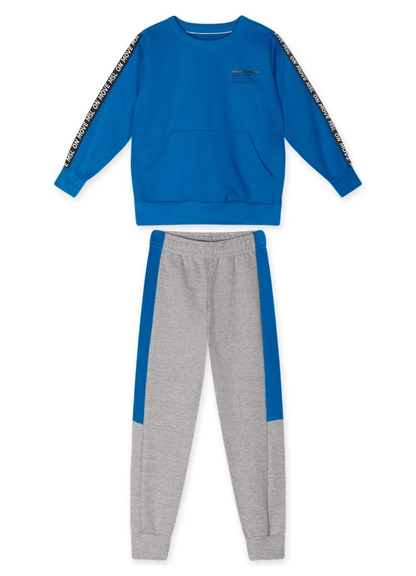 Marisol - Conjunto Longo Moletom Infantil Azul 2