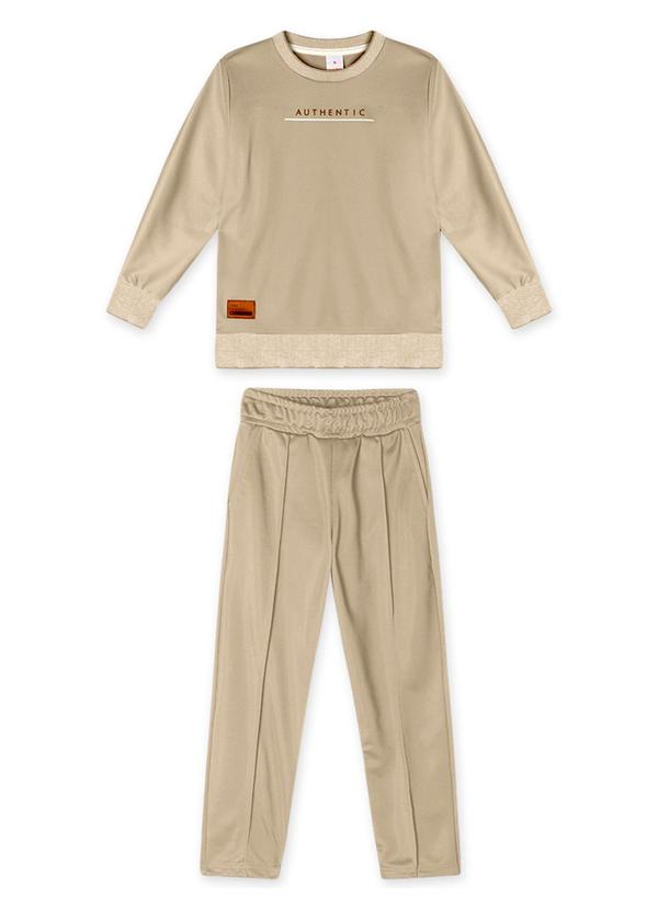 Marisol - Conjunto Longo Moletom Infantil Bege