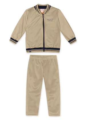 Marisol - Conjunto Longo Moletom Infantil Bege - MARISOL