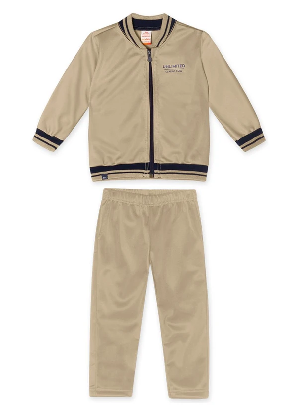 Marisol - Conjunto Longo Moletom Infantil Bege 1