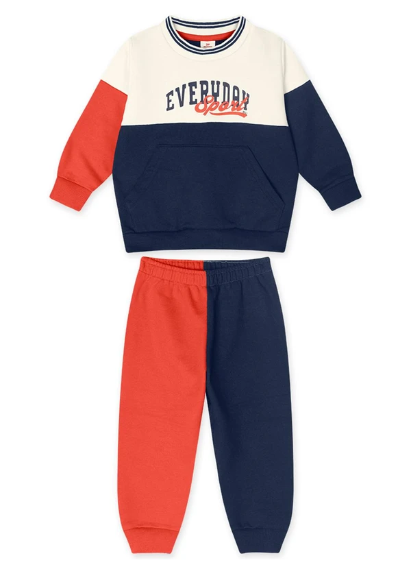 Marisol - Conjunto Longo Moletom Infantil Bege