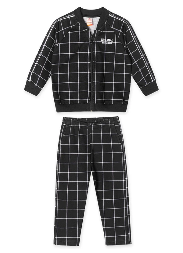 Marisol - Conjunto Longo Moletom Infantil Cinza