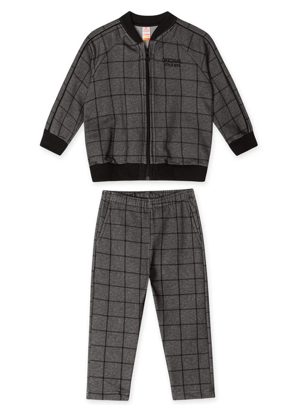 Marisol - Conjunto Longo Moletom Infantil Cinza