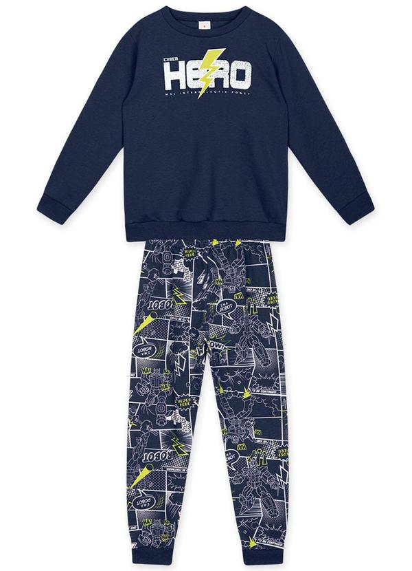 Marisol Play - Conjunto Longo Moletom Infantil Masculino Azul