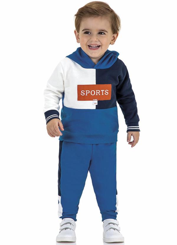 Marisol - Conjunto Longo Moletom Infantil Masculino Azul 1