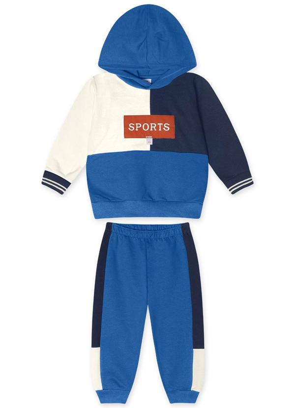 Marisol - Conjunto Longo Moletom Infantil Masculino Azul 2