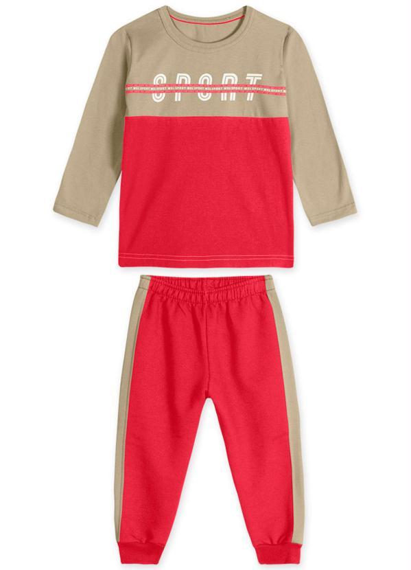 Marisol - Conjunto Longo Moletom Infantil Menino Bege