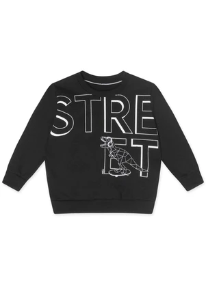Marisol - Conjunto Longo Moletom Infantil Masculino Preto - MARISOL