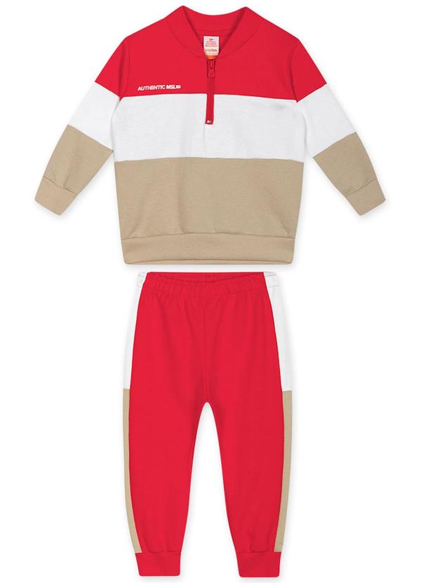 Marisol - Conjunto Longo Moletom Infantil Masculino Vermelh