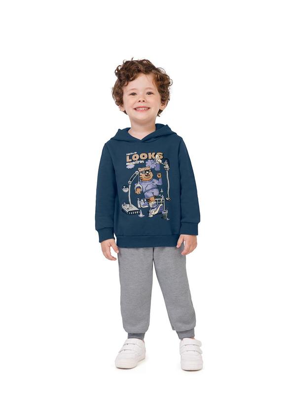 Malwee Kids - Conjunto Looks Maneiros em Moletom Azul