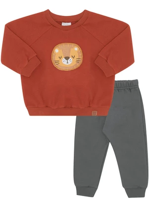 Pulla Bulla - Conjunto Malha Soft e Moletom Vermelho - PULLA BULLA