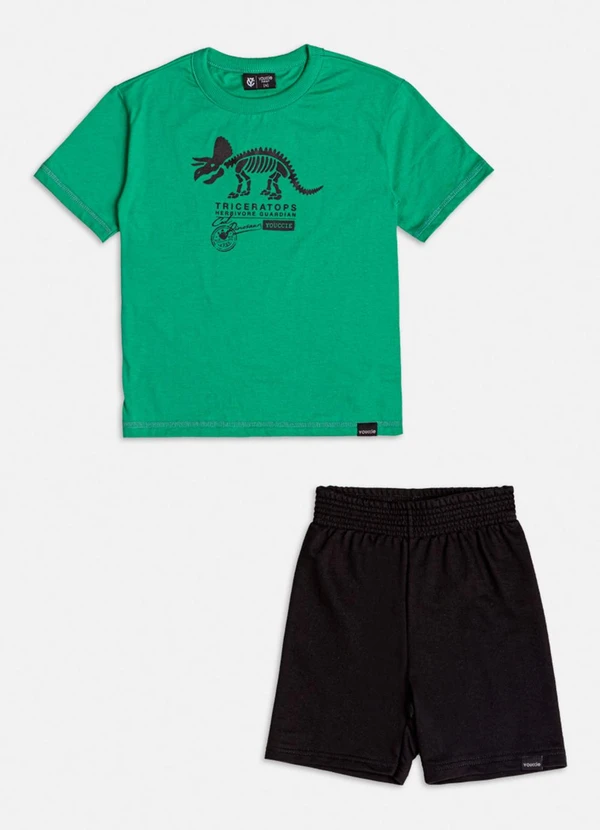 Youccie - Conjunto Manga Curta de Dinossauro Verde 1