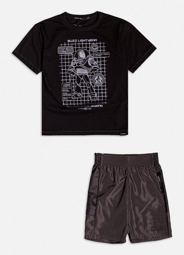Youccie - Conjunto Manga Curta do Buzz Lightyear Preto 1