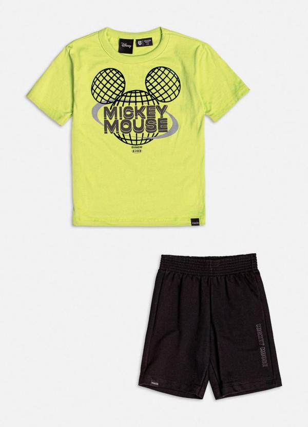 Youccie - Conjunto Manga Curta Neon do Mickey Verde 1