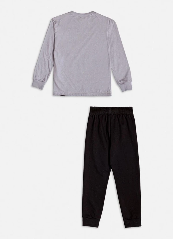 Youccie - Conjunto Manga Longa Cinza do T-Rex Cinza 2