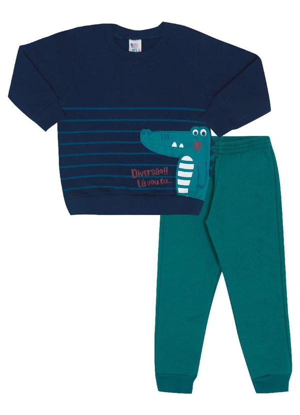 Pulla Bulla - Conjunto Manga Longa Menino Azul