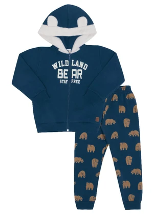 Pulla Bulla - Conjunto Manga Longa Menino Azul - PULLA BULLA