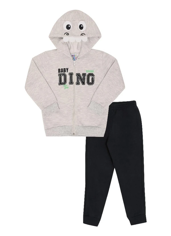 Pulla Bulla - Conjunto Manga Longa Menino Cinza