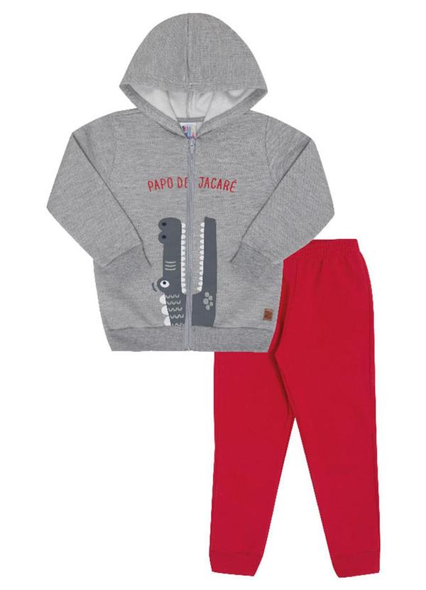 Pulla Bulla - Conjunto Manga Longa Menino Cinza