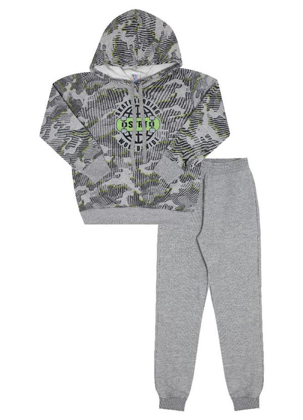 Pulla Bulla - Conjunto Manga Longa Menino Cinza