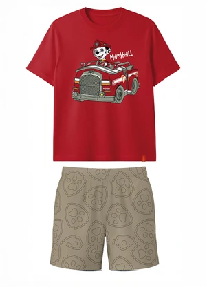 Malwee Kids - Conjunto Marshall® em Moletinho Vermelho - MALWEE KIDS