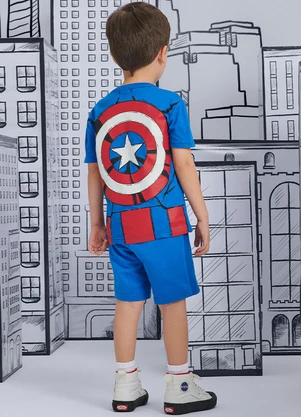 Youccie - Conjunto Marvel Capitão América Azul - YOUCCIE
