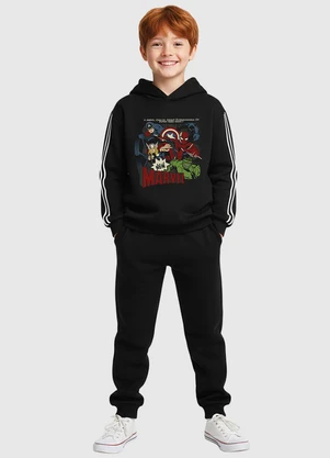 Malwee Kids - Conjunto Marvel® em Moletom Preto - MALWEE KIDS