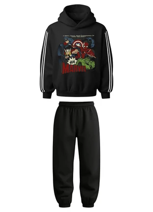 Malwee Kids - Conjunto Marvel® em Moletom Preto - MALWEE KIDS