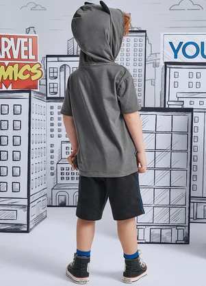 Youccie - Conjunto Marvel Pantera Negra Cinza - YOUCCIE
