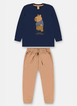 Up Baby - Conjunto Masc Capivara Algodão Azul - UP BABY