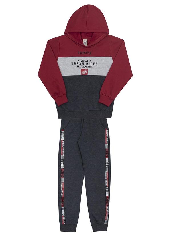 Randa Mundu - Conjunto Masculina Casaco/Calça Moletom Vermelho